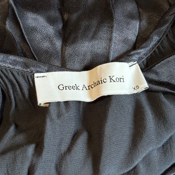 GREEK ARCHAIC KORI OVERSIZE NAVY VISCOSE MAXI DRESS - Picture 12 of 12